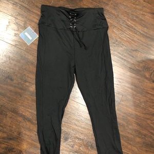 Missguided black lace up leggings